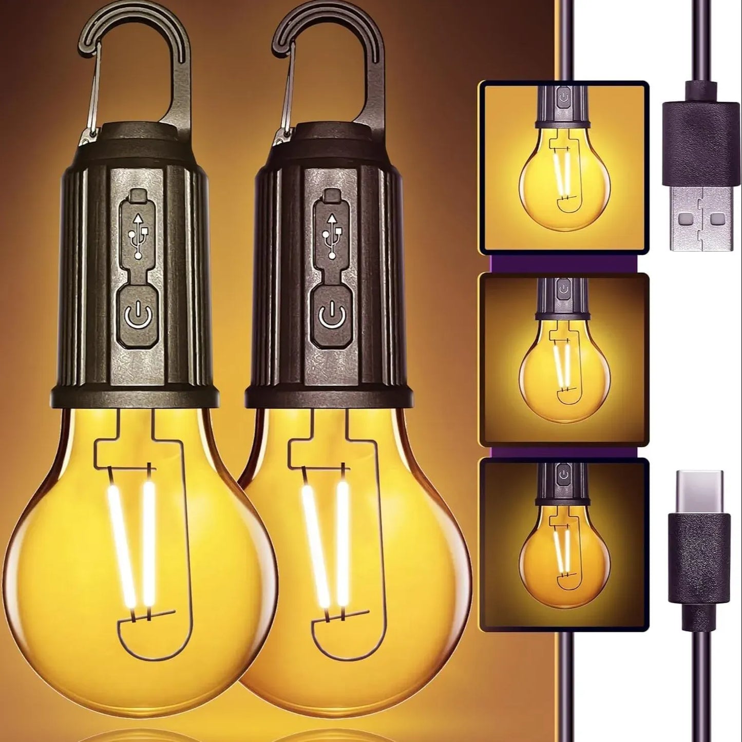 Camping Bulb – Portable Hanging Warm Light Tent Lamp
