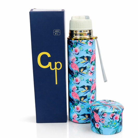 Stylish Printed Water Bottle 650ML – Leak Proof Stainless Steel